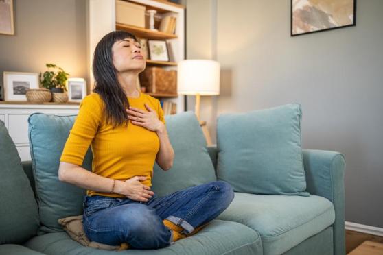 Woman on couch 